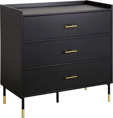 Image de Eazy Living Armoire avec 3 tiroirs Bridgett Noir