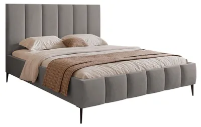 Obrázok produktu pre Selsey Sarafino - Čalúnená posteľ 160x200 cm, s roštom a kovovými nožičkami, svetlosivá