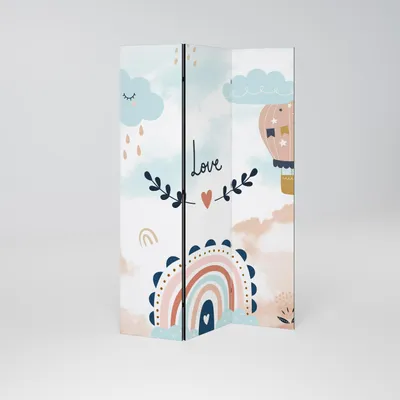Produktbild von SpaceRebels Paravent Raumteiler - 3-teilig Raumtrenner, Druck 2-Seite - Raumtrenner - Trennwand Wohnung - Room Divider - Spanische Wand Deko Modern Sichtschutz