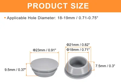 Produktbild von 10 Stš¹ck Gummistopfen, Silikon Gummistopfen Lochstopfen Silikon Schnappverschluss Lochstopfen fš¹r 18-19mm Runde Wiederverwendbar fš¹r Flaschen Rohre M?bel Eins?tze, Grau