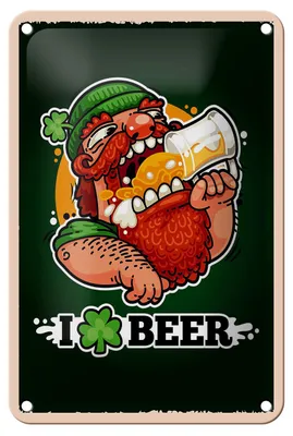 Produktbild von Blechschild  I Love Beer Bier, 18 x 12 cm, Blechschilder Spruch Getränk, Alkohol,