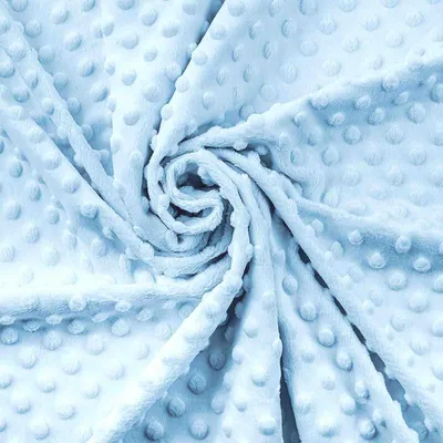 Image de Tissu Minky bleu clair à pois, vendu au mètre - 50 x 150 cm - Bleu | par Craft Loom