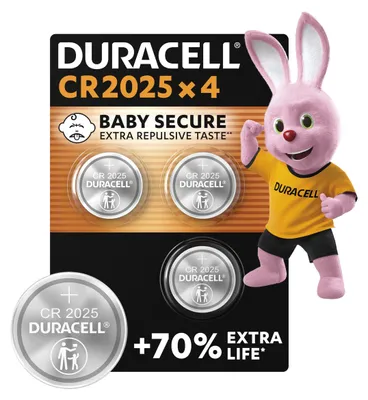 Produktbild von Duracell 81575810, Wiederaufladbarer Akku, CR2025, Nickel-Metallhydrid (NiMH), 3 V, 4 Stück(e)