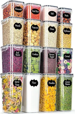Produktbild von Vorratsdosen Set 16-teilig BPA frei Luftdicht Aufbewahrungsbox Küche Organizer Etiketten