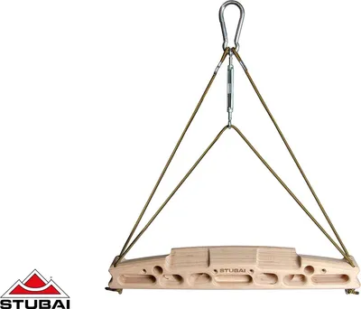 Produktbild von Kraxlboard To Go Hangboard | kompaktes Trainingsboard für unterwegs | stufenlose Neigung, viele Leisten & Henkel | Buchensperrholz | bis 100 kg | Aufhängung & Karabiner