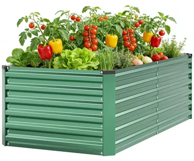 Zdjęcie produktu dla Podwyższona grządka do roślin ze stali ocynkowanej, wymiary: 240 x 90 x 60 cm