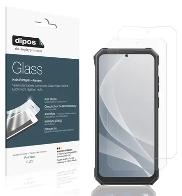 Produktbild von 2x Schutzfolie für Fossibot F125 matt - Anti-Shock 9H Folie dipos Glass Kunststoffglas