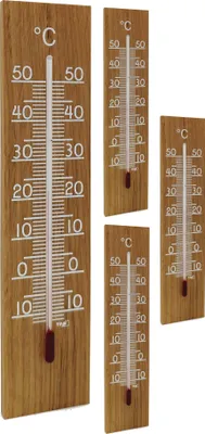 Produktbild von TFA 95.1035 analog Innenthermometer Außenthermometer aus massiver Eiche klassisch 200 mm  Germany : 4 Stück