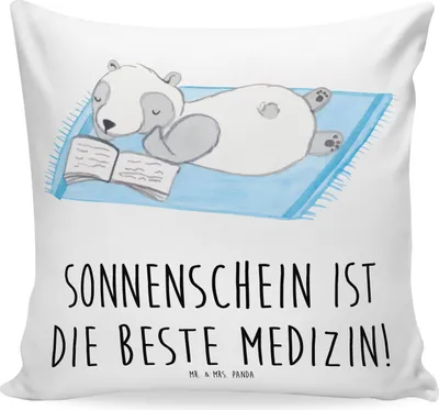 Produktbild von Mr. & Mrs. Panda kissen für sofa Sommer Sonnenschein - Weiß - Geschenk, Summer Feelings, Lebensfreude, Strand, kuschelkissen 40x40, Frühling, lieben, Sommergefühle, Vibes
