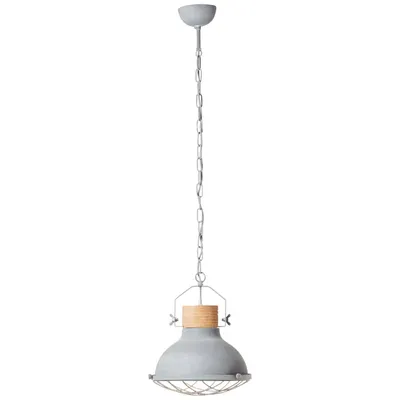 Produktbild von Brilliant Pendelleuchte Emma Grau Beton Holz Ø33cm max. 40W E27 kürzbar