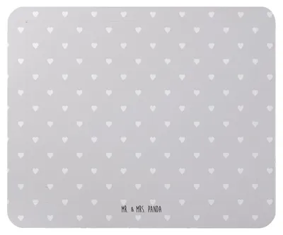 Produktbild von Mr. & Mrs. Panda Mauspad Mäuse Herz - Grau Pastell - Geschenk, Mouse Pad, computer mousepad, pc, Lieblingsmensch, Pärchen, Verheiratet, für Immer, Maus, Freundin