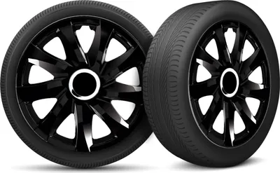 Produktbild von Auto Radkappen Radzierblenden 4er Set passend für alle Stahlfelgen - einstellbarer Sicherungsring - 16 Zoll - Schwarz