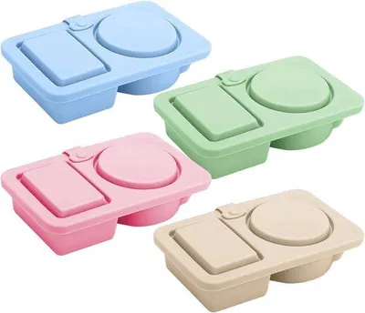 Produktbild von Famanu Snackboxen 4 Stück mit 4 Fächern - wiederverwendbare Meal Prep Dosen
