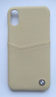 Immagine prodotto di BMW Signiture Faceplate iPhone X Custodia rigida Shell Leather Cover nuovo beige vera pelle