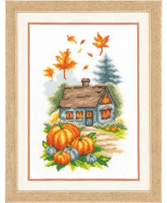 Produktbild von Vervaco Kreuzstich Stickpackung "Herbsthäuschen", Zählmuster, 19x28cm