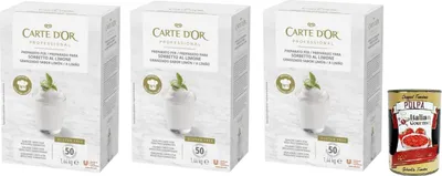 Produktbild von 3x Carte d’Or Professional Preparato per Sorbetto al Limone Pulvermischung für Zitronensorbet 1,44KG + Italian Gourmet Polpa di Pomodoro 400g Dose