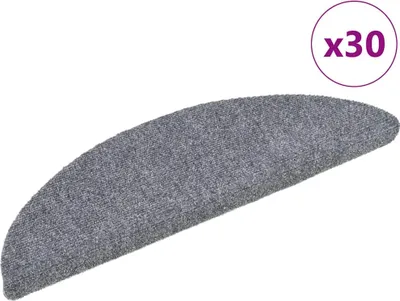 Obrázek produktu pro Schodové rohože samolepicí 30 ks 56 x 17 x 3 cm světle šedé půlkulaté