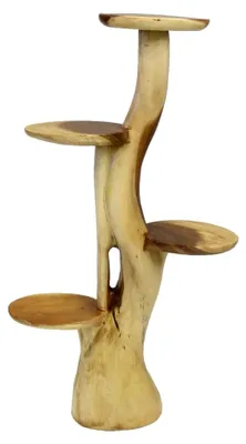 Produktbild von Hocker Ständer Säule Blumenständer Blumensäule Ablage Wurzel Blumenhocker Blumentreppe Blumenregal Massiv Akazie Unikat 1 Meter Natur