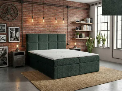 Produktbild von Boxspringbett TIVOLI Nordelo Flow 19 Grün - 180x200 - modern, mit Topper und Bettkasten