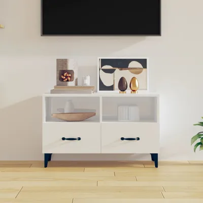 Produktbild von TV-Schrank Hochglanz-Weiß 80x36x50 cm Holzwerkstoff