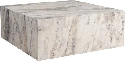 Image de Jesinia - Table basse, 90x90x35h cm Blanc Marbre, Charge max 20 kg