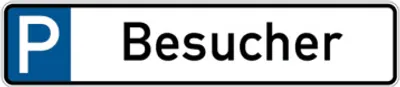 Produktbild von Dreifke® Parkplatzkennzeichen, P-Besucher, 113x523mm, Alu geprägt, Alu gepräg...