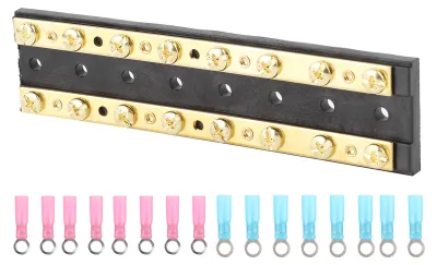 Image de Barre omnibus double rangée 60 A avec bornes à gaine thermorétractable pour camions, voitures, yachts et navires – Bornier à 8 positions