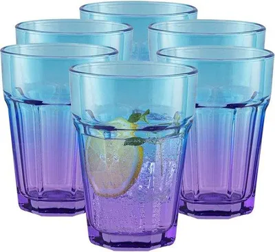Image de Lot de verres à cocktail colorés de 370 ml