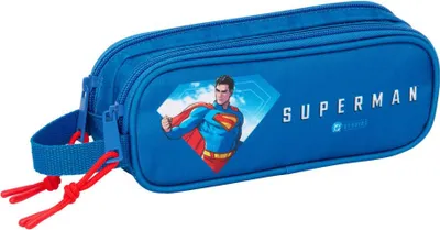 Produktbild von Safta Superman Double Mäppchen Blau  Mann Blau One Size