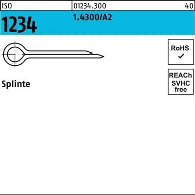 Produktbild von Reyher  Splinte ISO 1234 1.4300 5 x 25 A 2 (250 Stück)