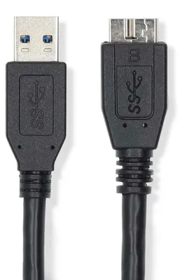 Produktbild von Nedis USB-Kabel - USB 3.2 Gen 1 - USB-A Stecker - USB Micro-B Stecker - 18 W - 5 Gbps - Vernickelt - 0.50 m - Rund - PVC - Schwarz - Label
