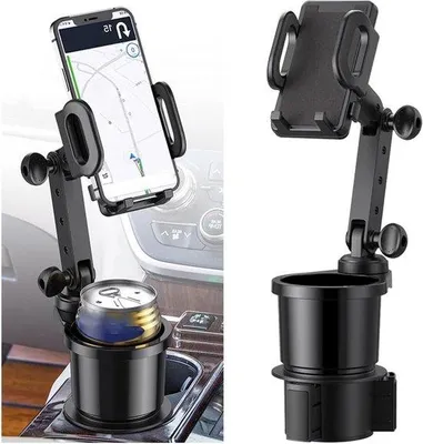 Image de Support universel pour voiture - 2 en 1, rotation à 360 degrés - compatible avec tous les smartphones.