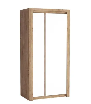 Produktbild von Zweitüriger Kleiderschrank DORITH – Breite 98 cm, Ribbeck-Eiche / Weiß