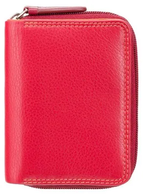 Immagine prodotto di Portafoglio da donna Visconti in vera pelle, con protezione RFID, colore rosso, dimensioni 11x8,5 cm