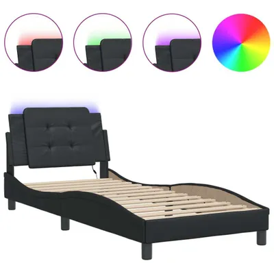 Obrázok produktu pre vidaXL Rám postele s LED bez matraca "Zadar" čierny 90x190 cm