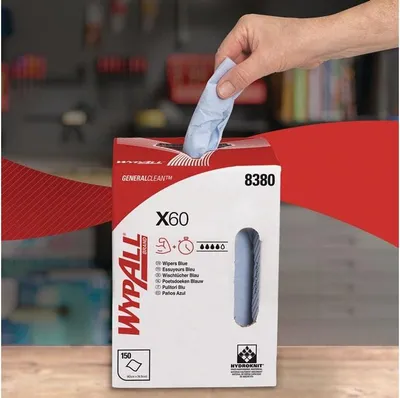 Obrázek produktu pro Wypall - čisticí utěrky X60, praktické balení 150 utěrek