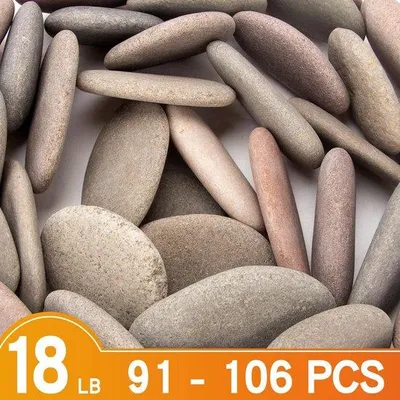 Produktbild von Famanu Flusssteine 97 bis 105 Stück - Natursteine von 5,9 bis 9,4 cm