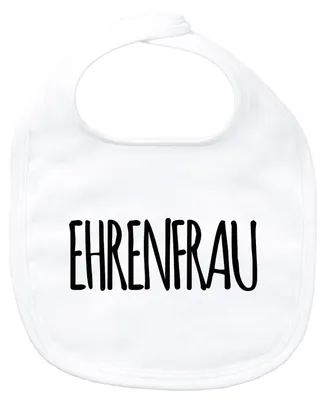 Produktbild von Huuraa Baby Lätzchen Ehrenfrau Jugendwort White Klettverschluss  Baumwolle Latz Geschenkidee