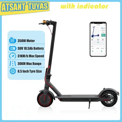 Produktbild von Elektrischer E-Scooter für Erwachsene - TUYAS E-Scooter - Akku 36V 10,5Ah - Motor 350W - Reichweite 30 km - Höchstgeschwindigkeit 31 km/h - Klappbar - Mit Blinkern