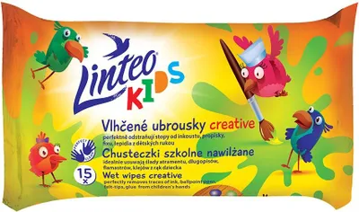 Obrázok produktu pre Vlhčené školské obrúsky Linteo Kids 15ks 30433