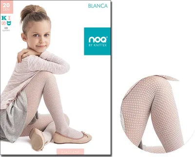 Produktbild von Gemusterte Strumpfhose für Mädchen 20Den Bianco 122-128