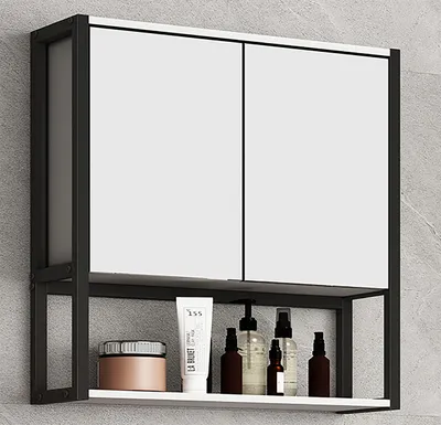 Produktbild von VCM Badschrank zeitlos | Maße ca. H. 60 x B. 60 x T. 17 cm | ausreichend Stauraum | Spiegelschrank - Edino 60 x 60 cm