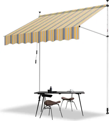 Produktbild von Aopunly Klemmmarkise Markise Balkon UV-beständig wasserdicht Gelb Blau 200cm
