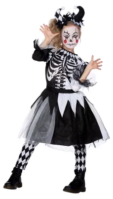 Produktbild von Kleid Halloween Clown schwarz, Groesse:140