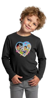 Produktbild von Spreadshirt Die Drei Ausrufezeichen Einsatz Im Pferdestall Kinder Premium Langarmshirt, 122/128 (6 Jahre), Anthrazit meliert