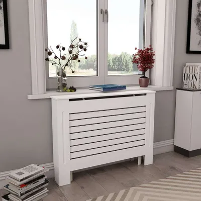 Produktbild von "im Angebot" Heizkörperabdeckung Weiß 112×19×81,5 cm MDF - Klima- & Heizgeräte Zubehör CC2135