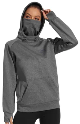 Immagine prodotto di Felpa con cappuccio da donna, in pile, con colletto alto e proprietà idrorepellenti