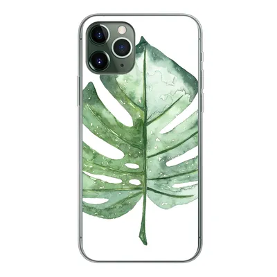 Produktbild von MuchoWow® Handyhülle Schutzhülle Hülle für iPhone 11 Pro Aquarell - Monstera - Blatt Silikon Softcase Handy Hülle - Handy