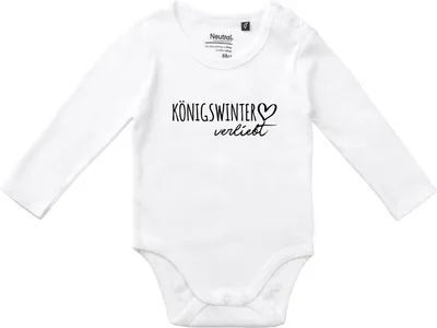 Produktbild von Huuraa Baby Body Königswinter verliebt 68 White  Baumwolle Fairtrade Langarmbody Geschenkidee