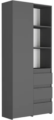 Obrázek produktu pro Regál kancelářský 80 cm 1 dveře 3 zásuvky FRAMIRE B-80-S3 antracit